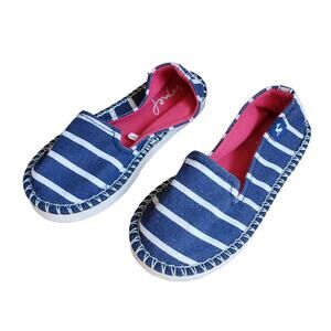 NEW! Joules Flipadrille Girl's Canvas Striped Flats Size 11